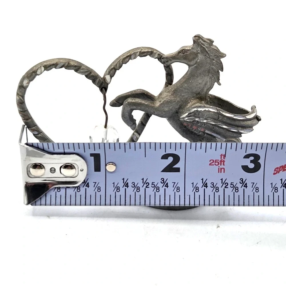 Genuine Spoonique Small Pewter‎ Heart Horse Wings Pegasus 1982 Crystal Ball